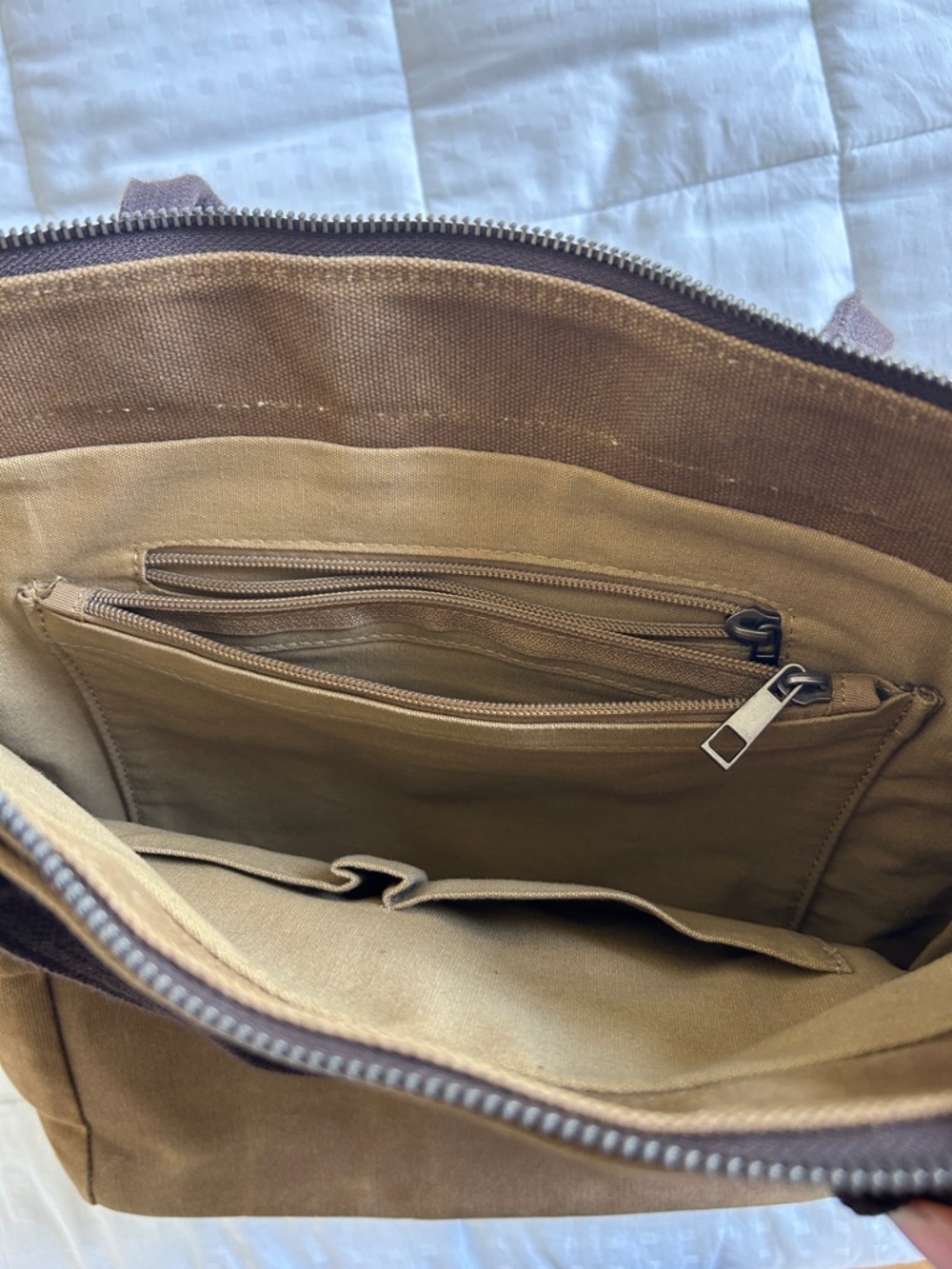 Vintage rugged Wax Canvas Tote Bag Shoulder Bag - Picture 9 of 13